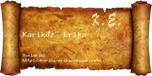 Karikó Erika névjegykártya